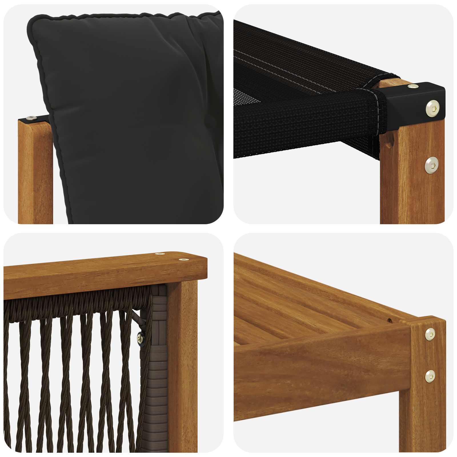 Ensemble de canapés d'extérieur 5 pcs Naturel et noir - XIOS