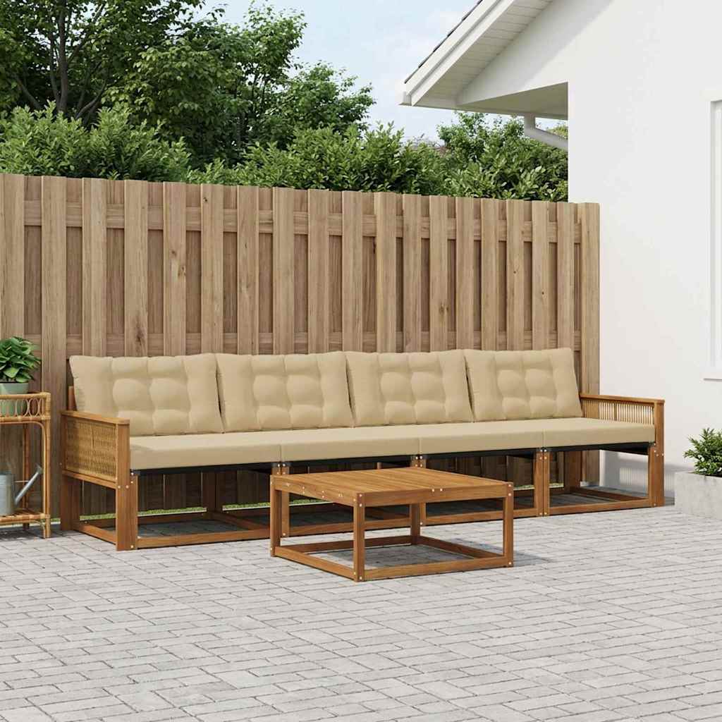 Ensemble de canapés d'extérieur 5 pcs Naturel et Beige - XIOS