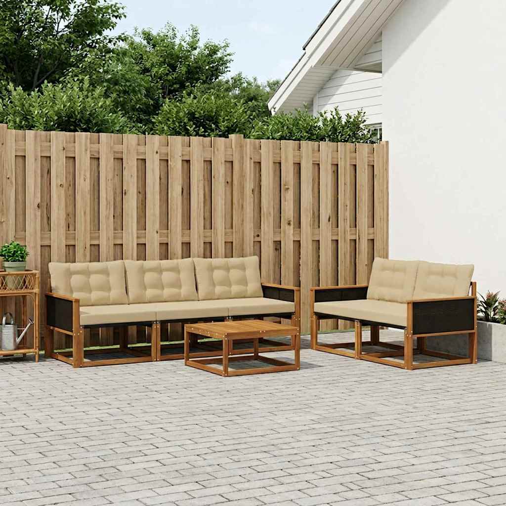 Ensemble de canapés d'extérieur 6 pcs Naturel et Beige - XIOS