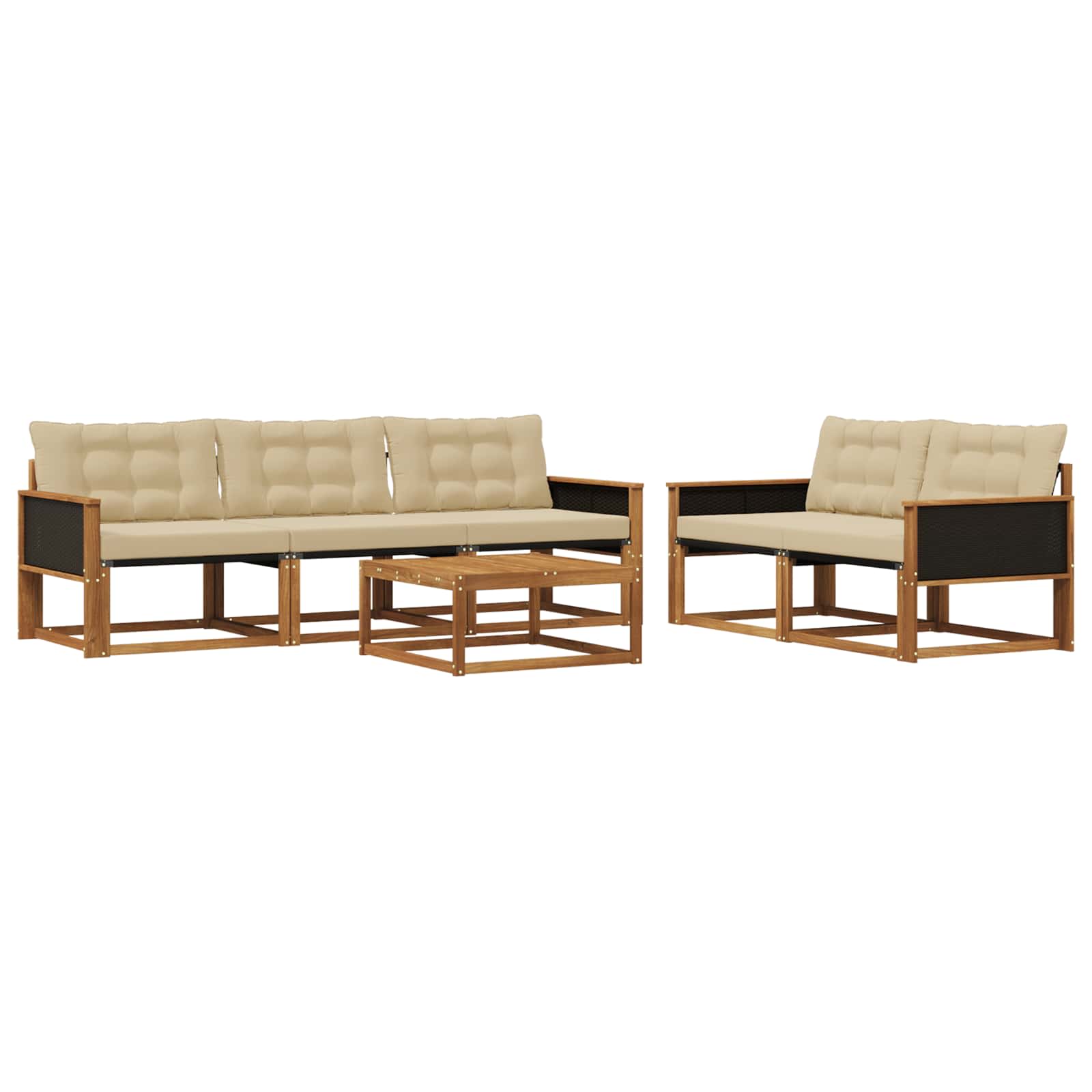 Ensemble de canapés d'extérieur 6 pcs Naturel et Beige - XIOS
