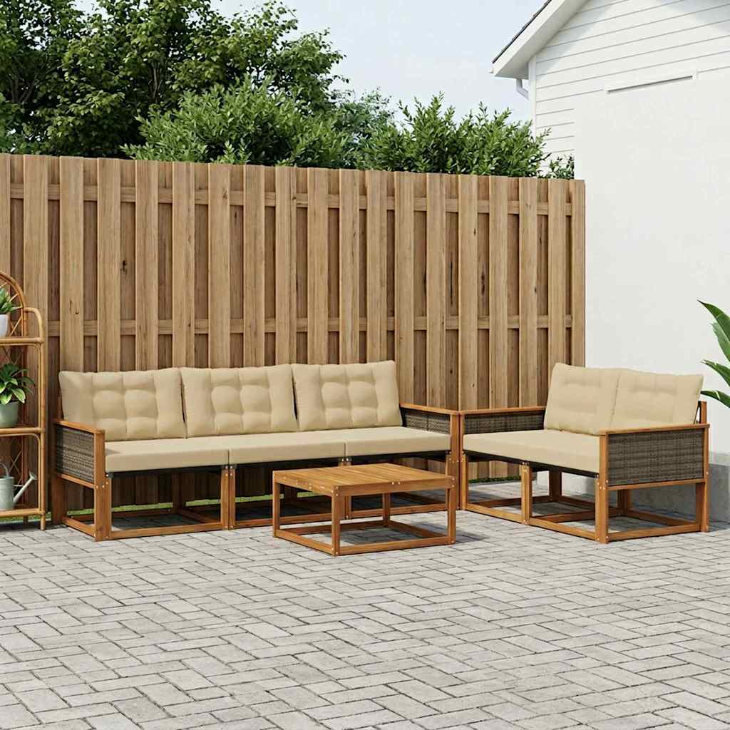 Ensemble de canapés d'extérieur 6 pcs Naturel et Beige - XIOS
