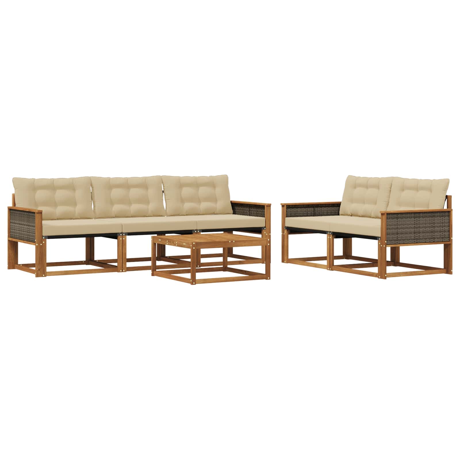 Ensemble de canapés d'extérieur 6 pcs Naturel et Beige - XIOS