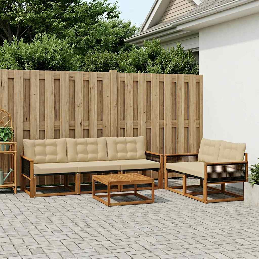 Ensemble de canapés d'extérieur 6 pcs Naturel et Beige - XIOS
