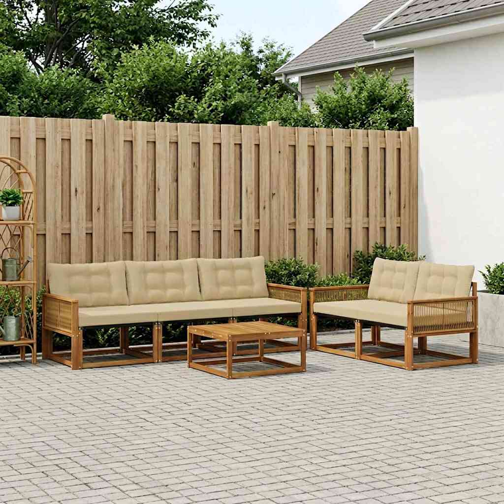 Ensemble de canapés d'extérieur 6 pcs Naturel et Beige - XIOS