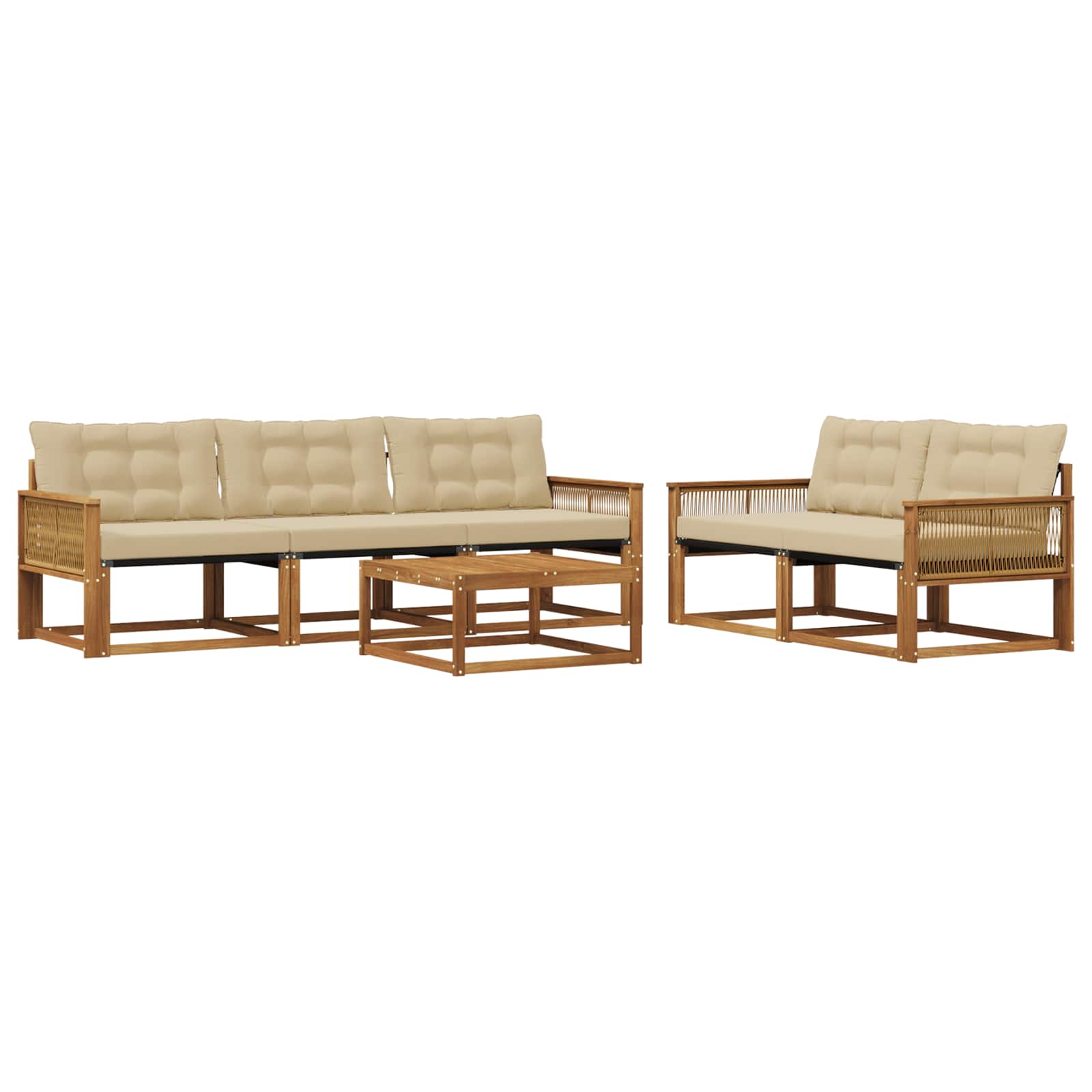 Ensemble de canapés d'extérieur 6 pcs Naturel et Beige - XIOS