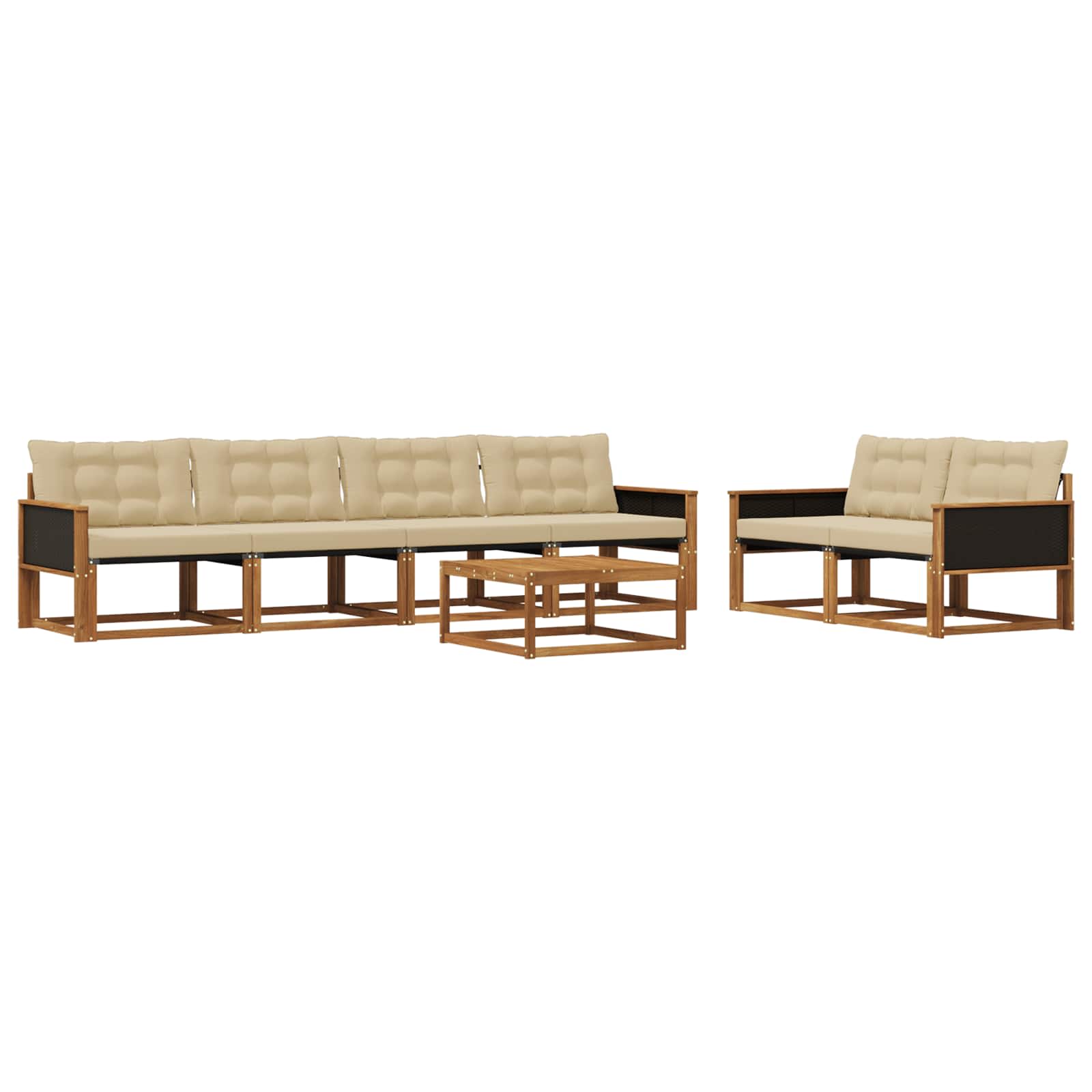 Ensemble de canapés d'extérieur 7 pcs Naturel et Beige - XIOS