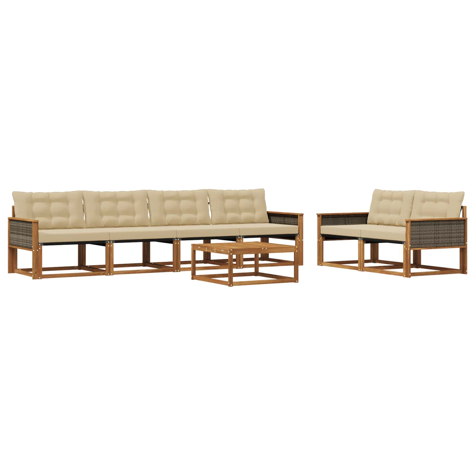 Ensemble de canapés d'extérieur 7 pcs Naturel et Beige - XIOS