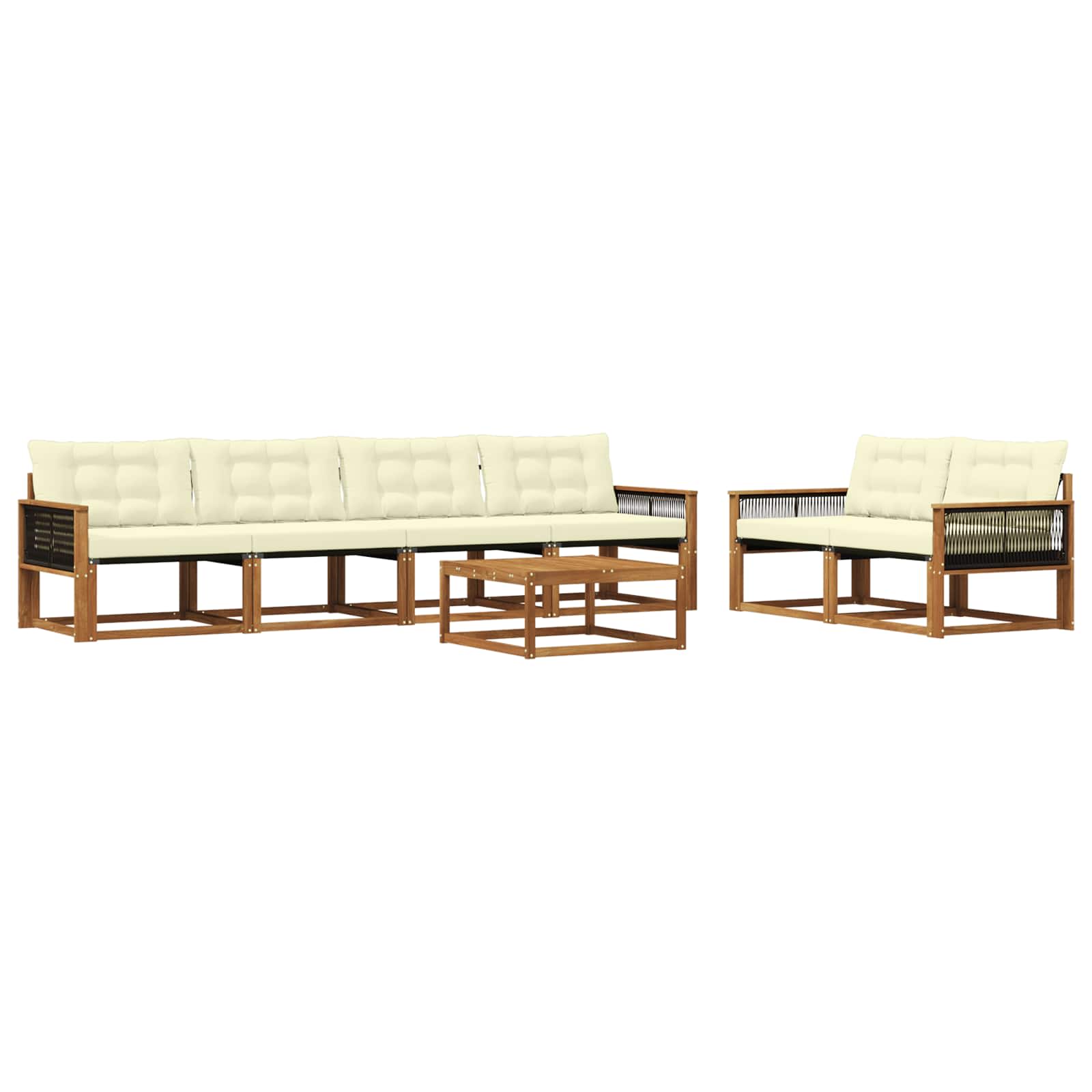 Ensemble de canapés d'extérieur 7 pcs Naturel et Crème - XIOS