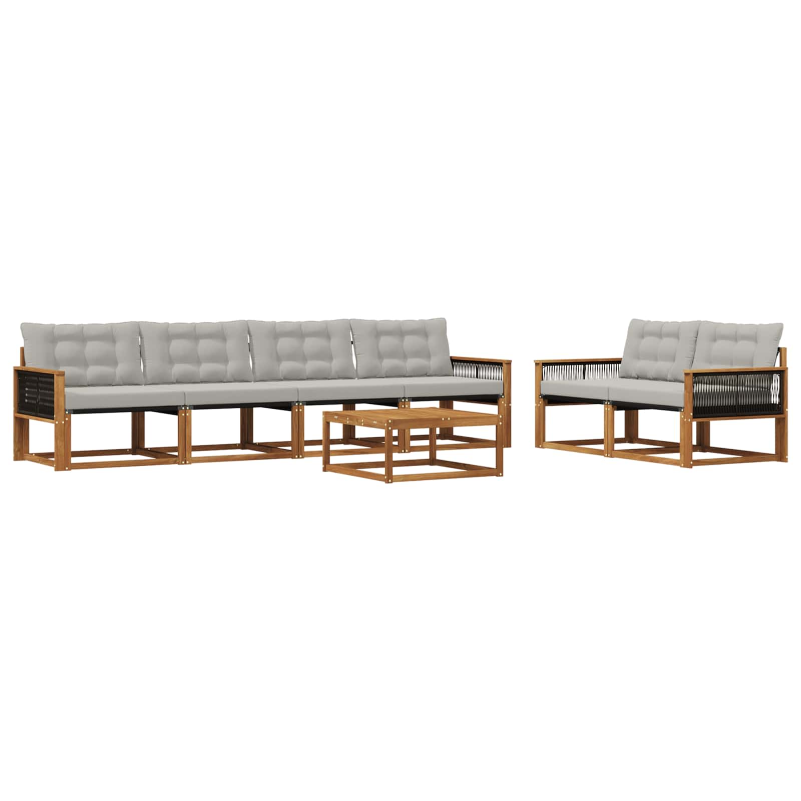 Ensemble de canapés d'extérieur 7 pcs Naturel et gris clair - XIOS