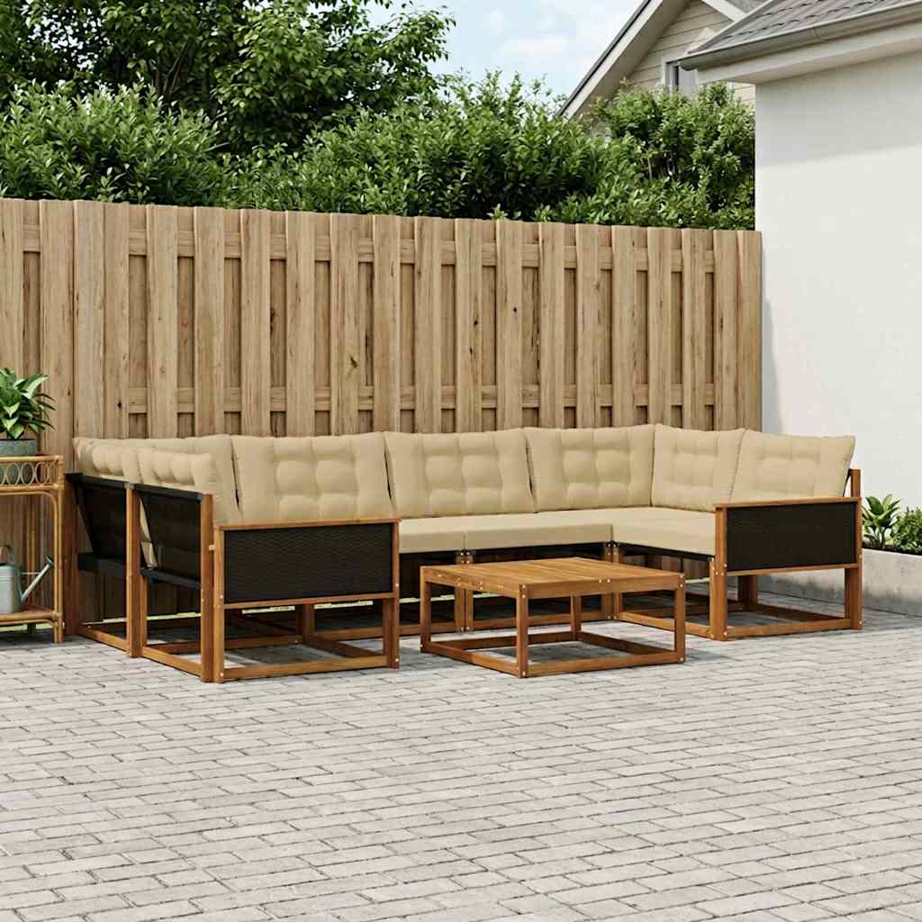Ensemble de canapés d'extérieur 7 pcs Naturel et Beige - XIOS