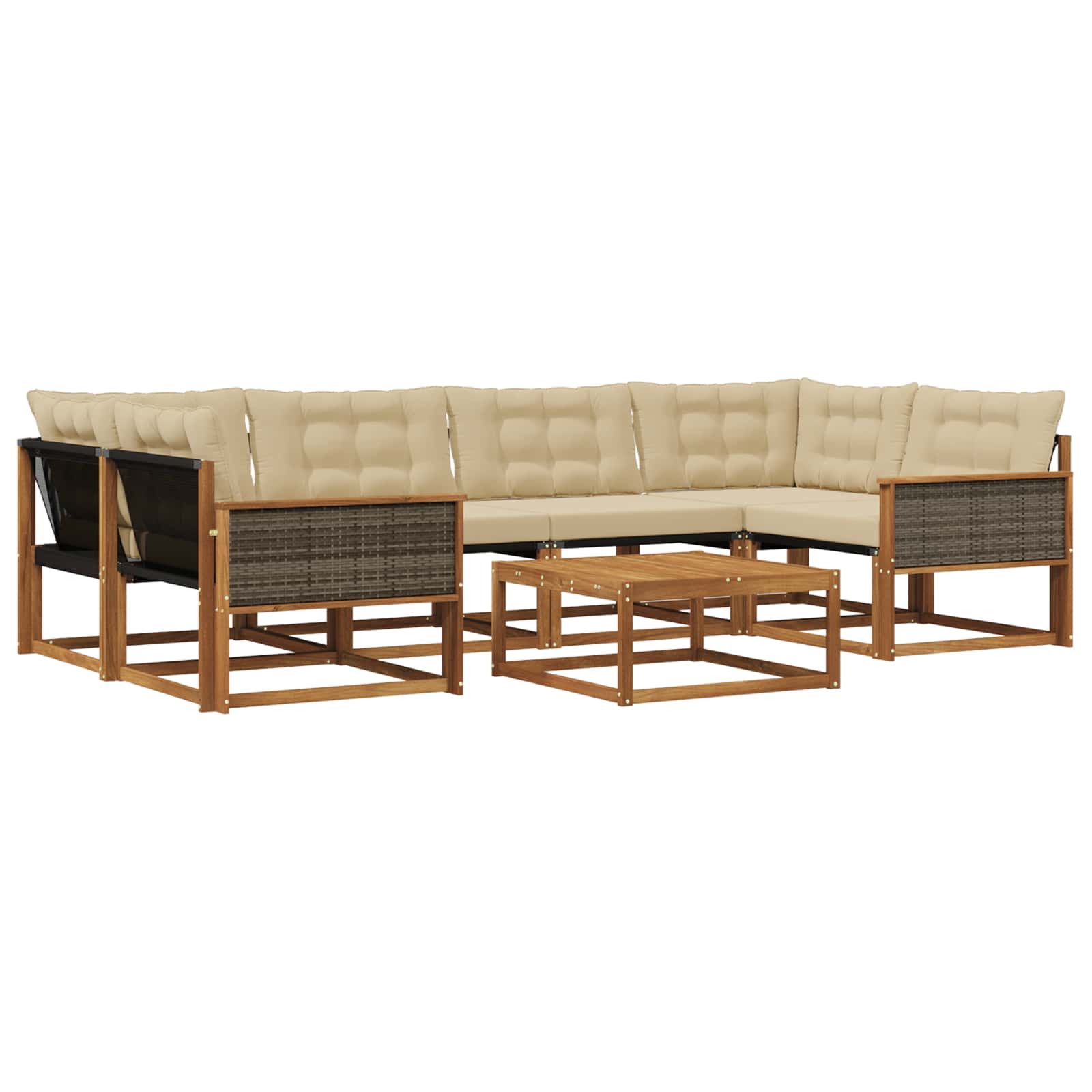 Ensemble de canapés d'extérieur 7 pcs Naturel et Beige - XIOS
