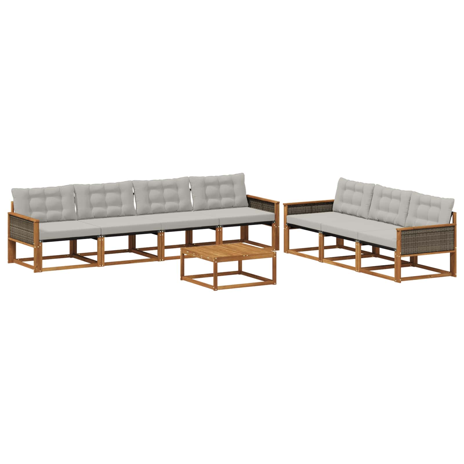 Ensemble de canapés d'extérieur 8 pcs Naturel et gris clair - XIOS