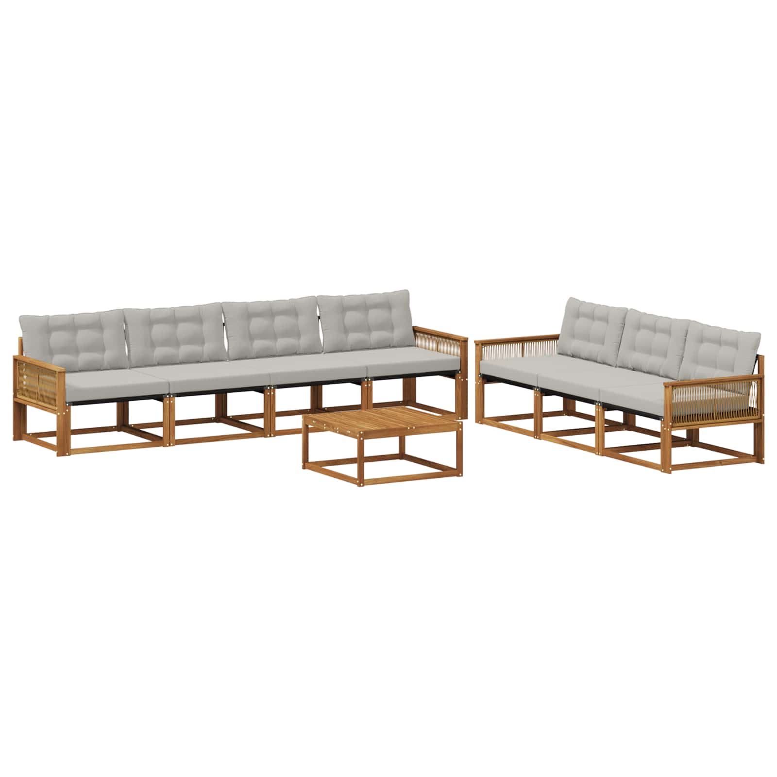 Ensemble de canapés d'extérieur 8 pcs Naturel et gris clair - XIOS