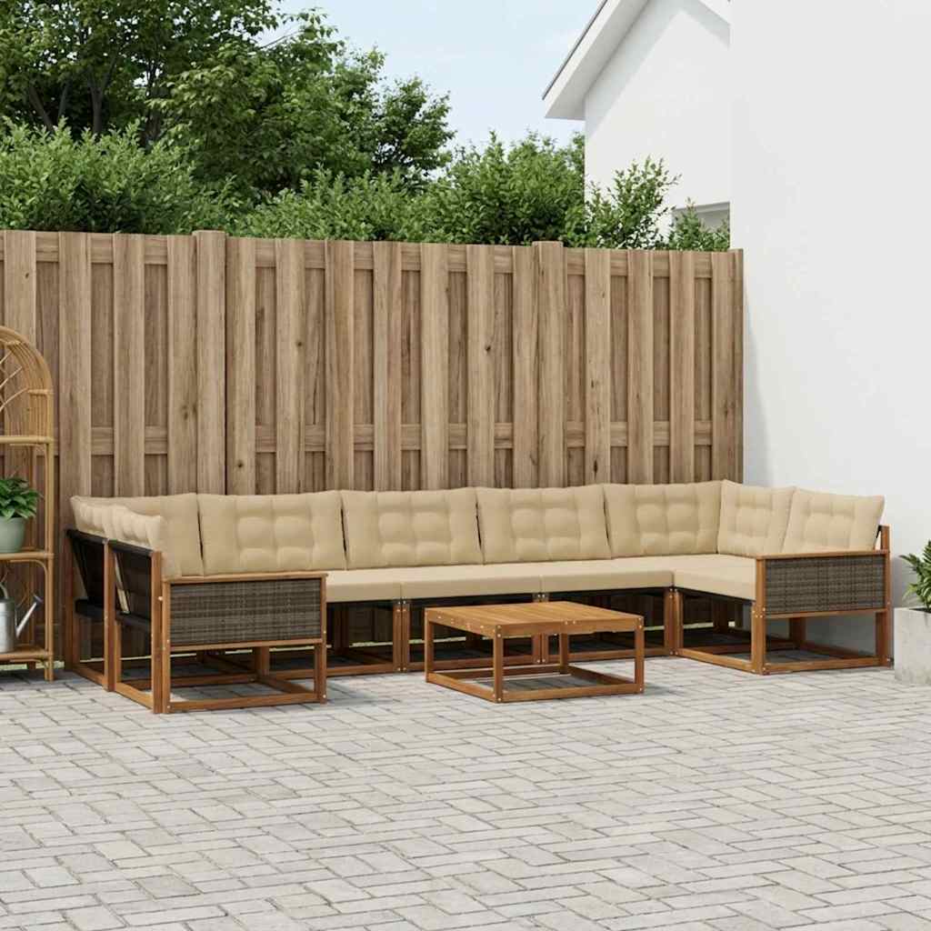 Ensemble de canapés d'extérieur 8 pcs Naturel et Beige - XIOS