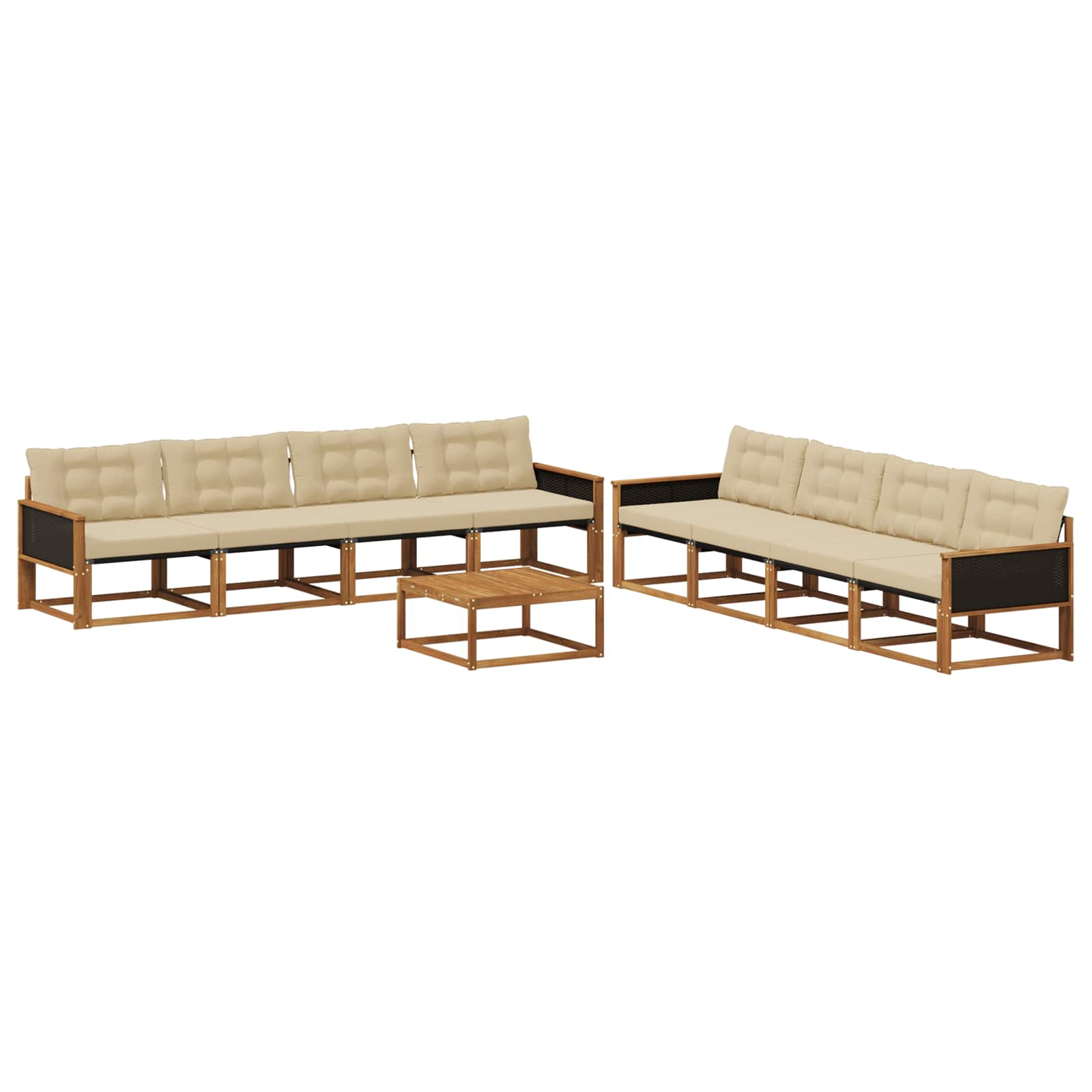 Ensemble de canapés d'extérieur 9 pcs Naturel et Beige - XIOS