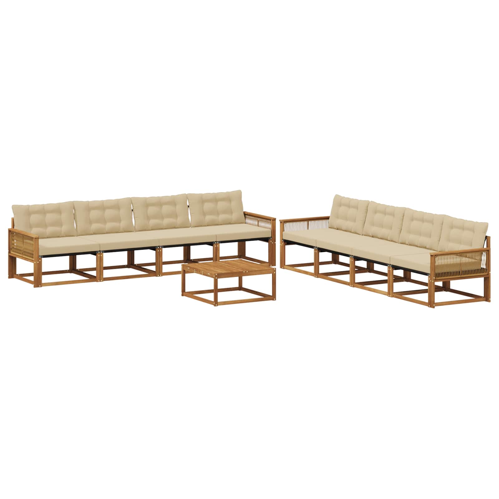 Ensemble de canapés d'extérieur 9 pcs Naturel et Beige - XIOS