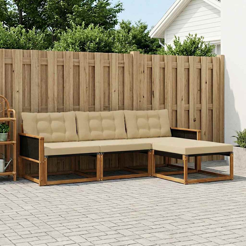 Ensemble de canapés d'extérieur 4 pcs Naturel et Beige - XIOS