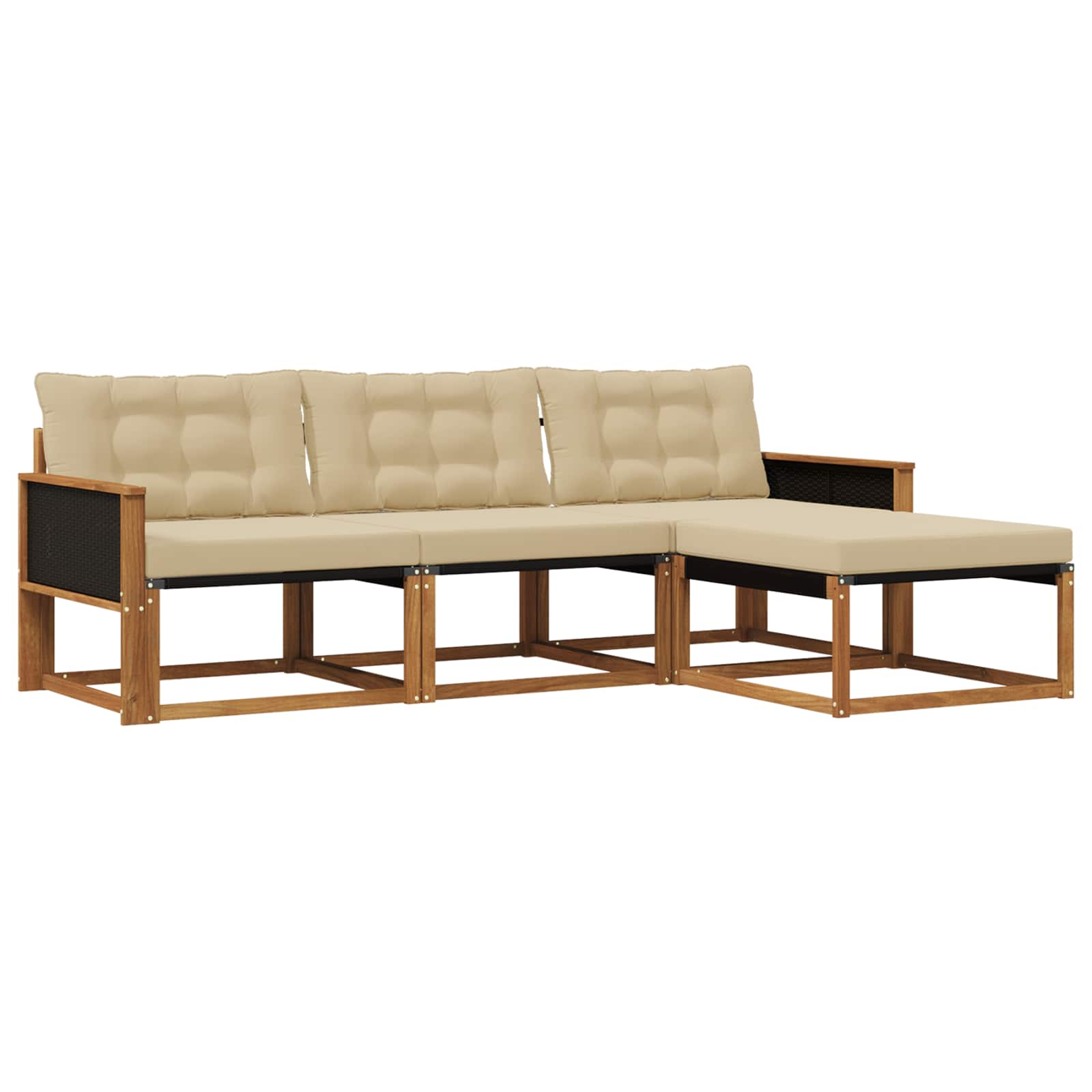 Ensemble de canapés d'extérieur 4 pcs Naturel et Beige - XIOS
