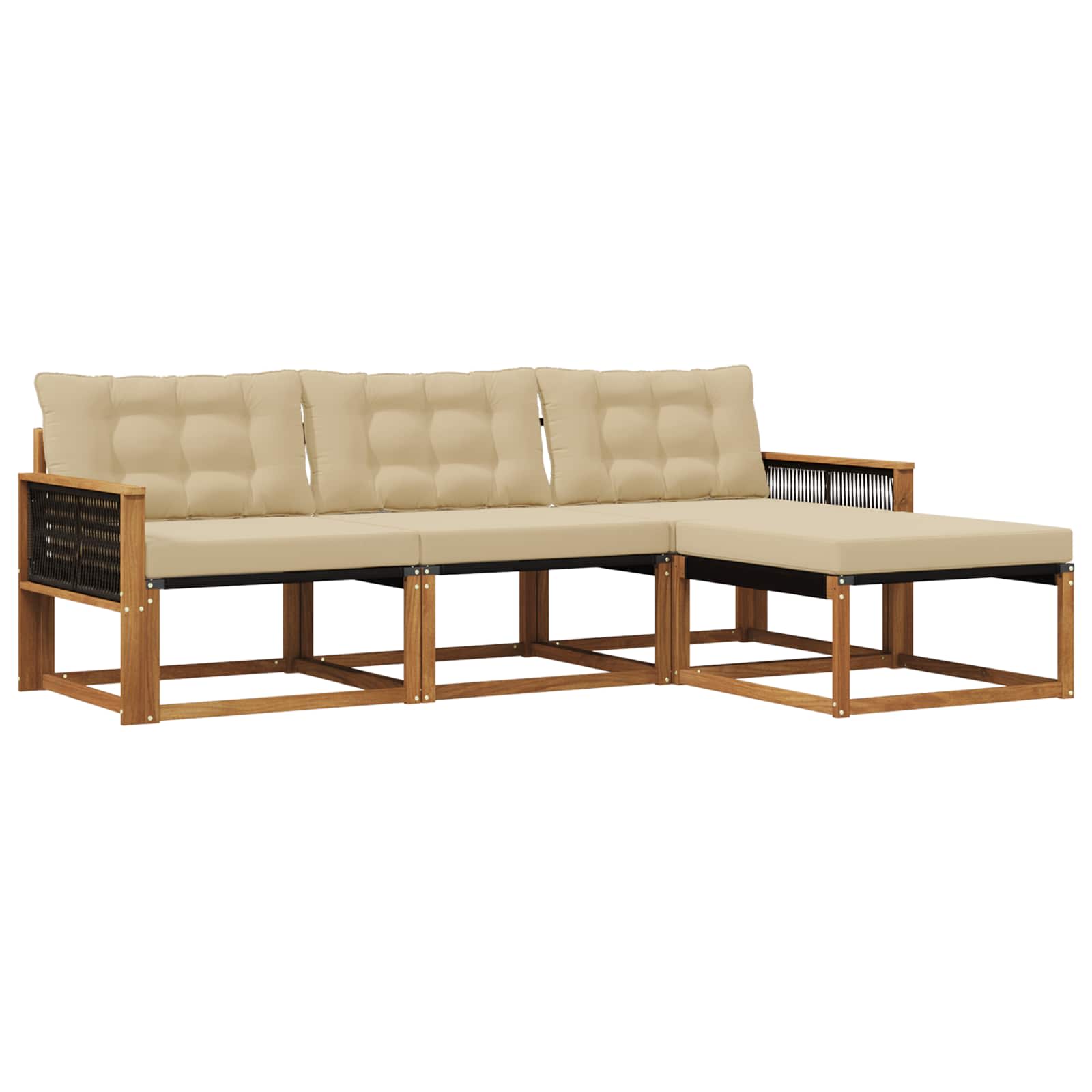 Ensemble de canapés d'extérieur 4 pcs Naturel et Beige - XIOS