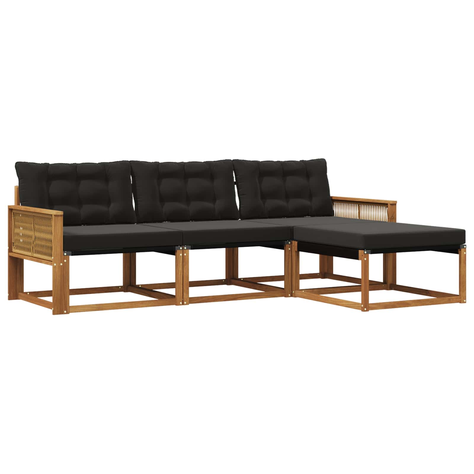 Ensemble de canapés d'extérieur 4 pcs Naturel et noir - XIOS