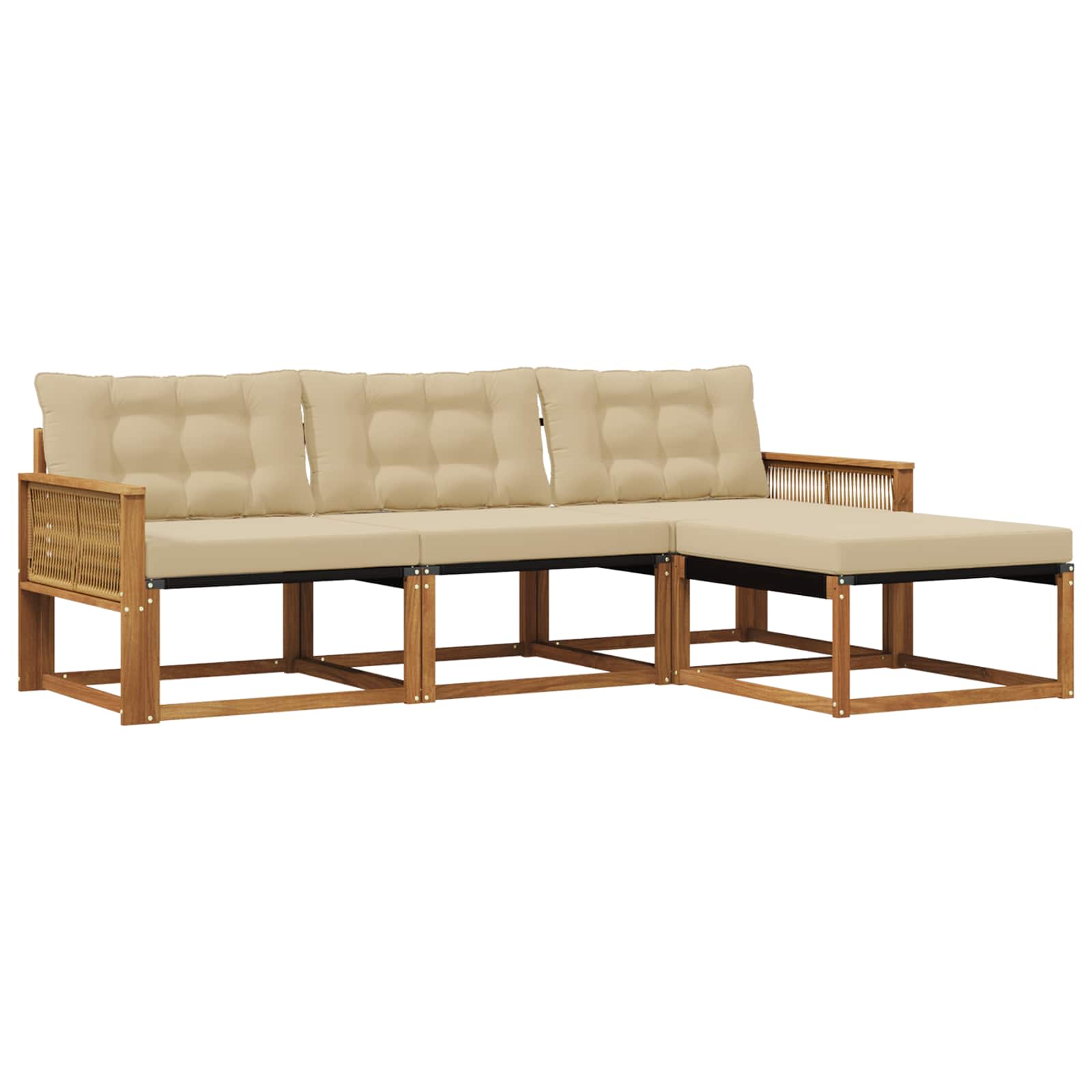 Ensemble de canapés d'extérieur 4 pcs Naturel et Beige - XIOS