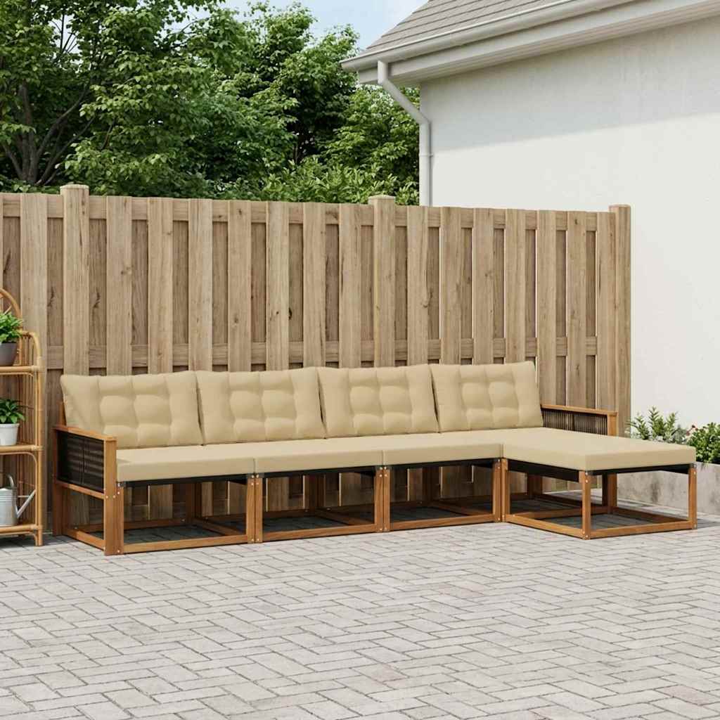 Ensemble de canapés d'extérieur 5 pcs Naturel et Beige - XIOS