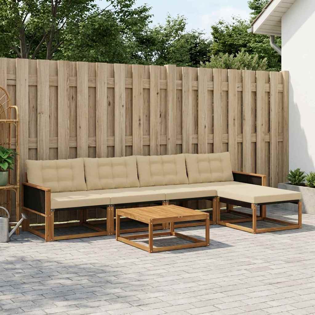 Ensemble de canapés d'extérieur 6 pcs Naturel et Beige - XIOS