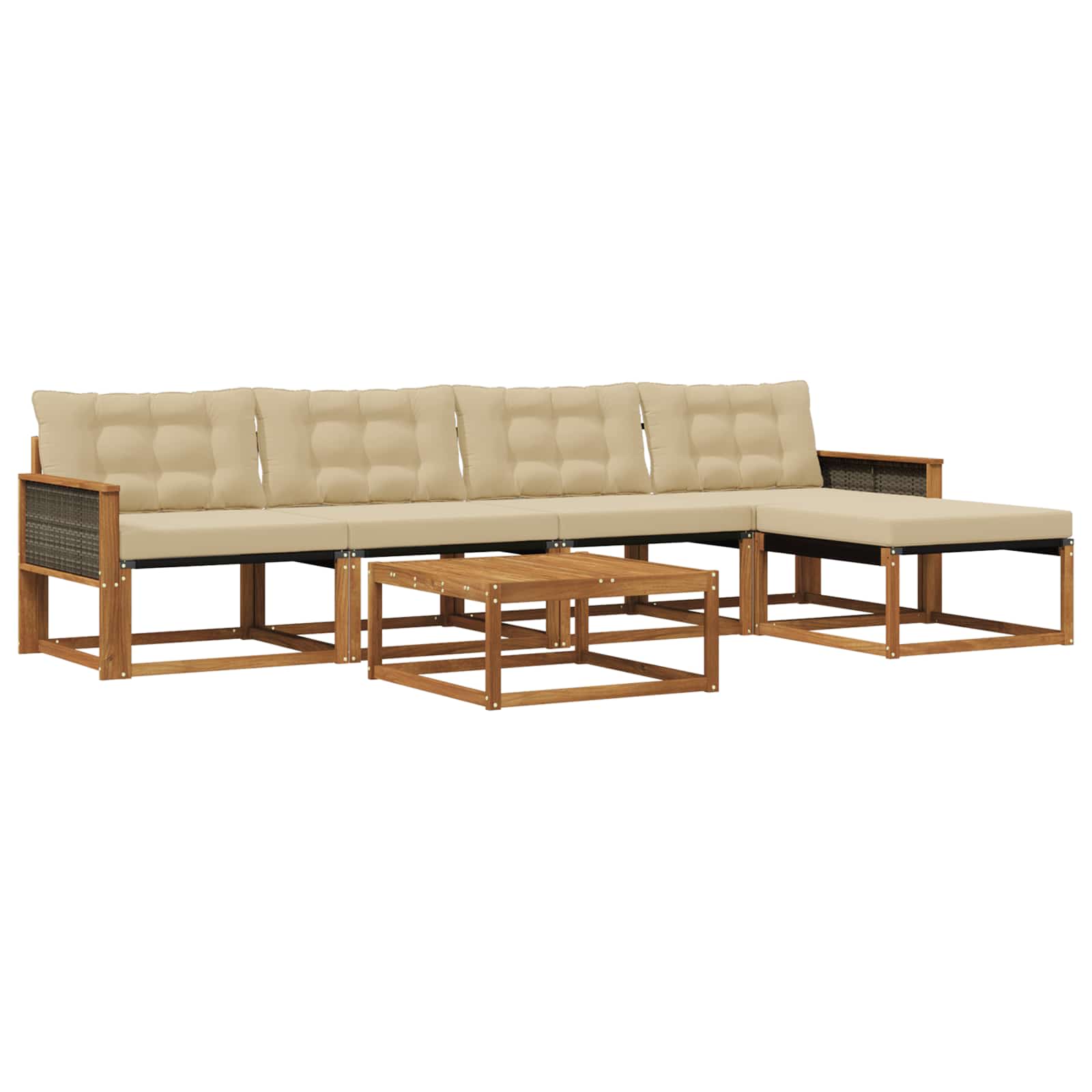 Ensemble de canapés d'extérieur 6 pcs Naturel et Beige - XIOS