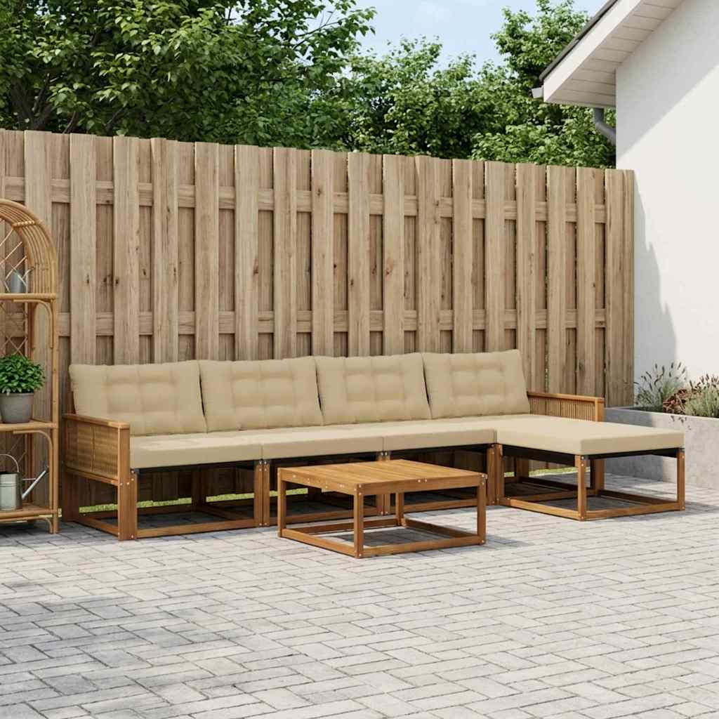 Ensemble de canapés d'extérieur 6 pcs Naturel et Beige - XIOS