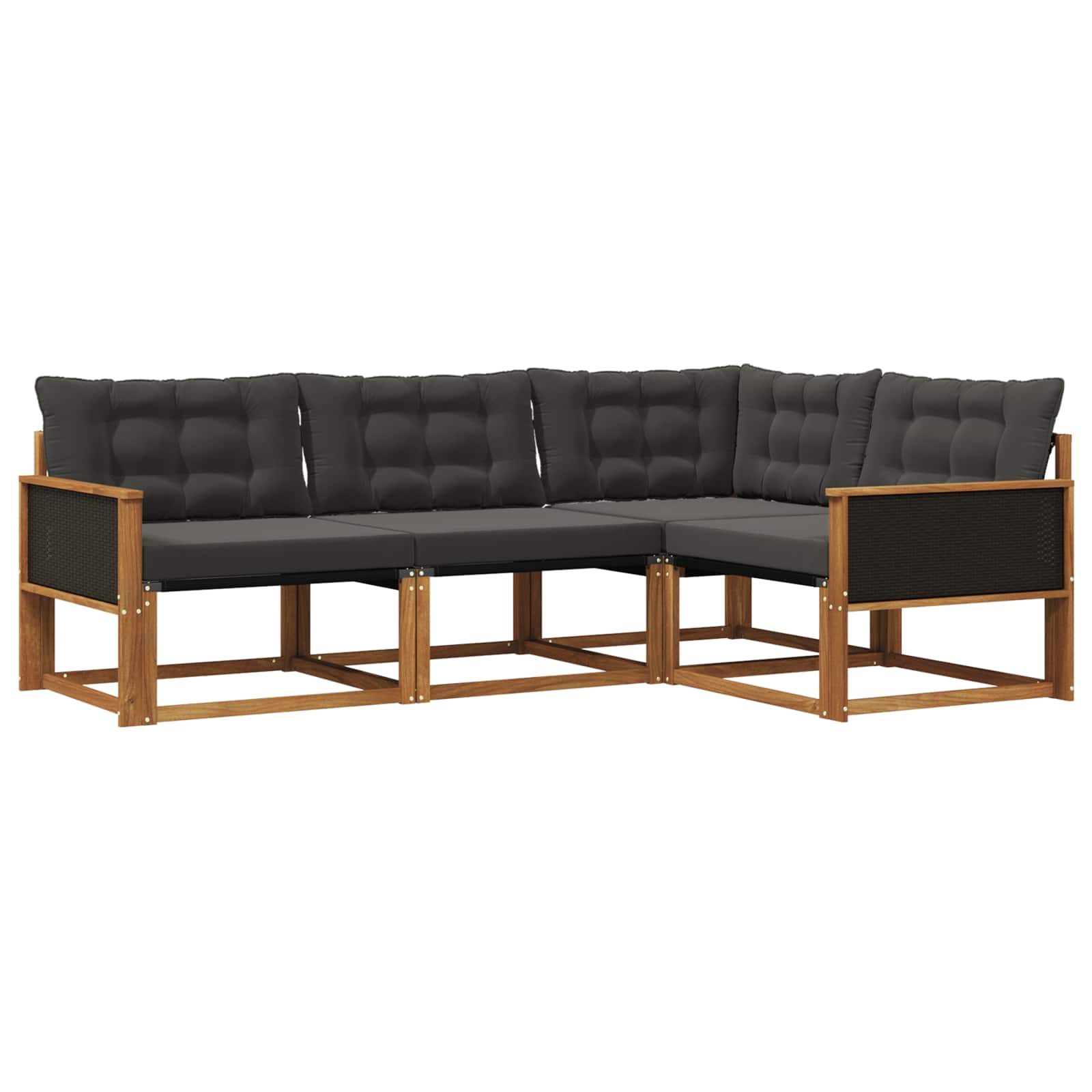 Ensemble de canapés d'extérieur 4 pcs Naturel et noir - XIOS