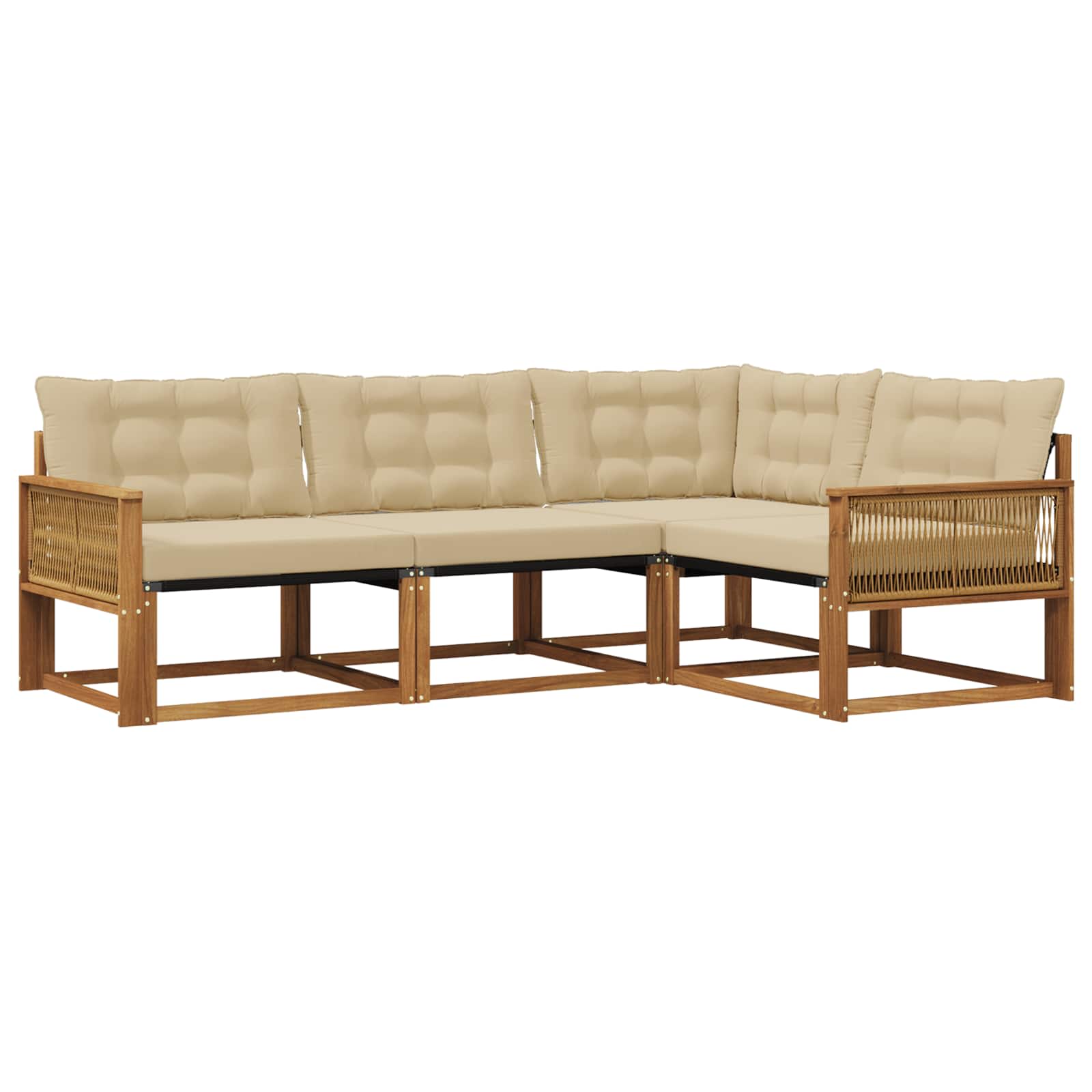 Ensemble de canapés d'extérieur 4 pcs Naturel et Beige - XIOS