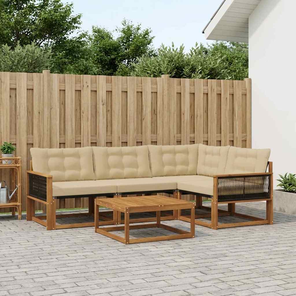 Ensemble de canapés d'extérieur 5 pcs Naturel et Beige - XIOS