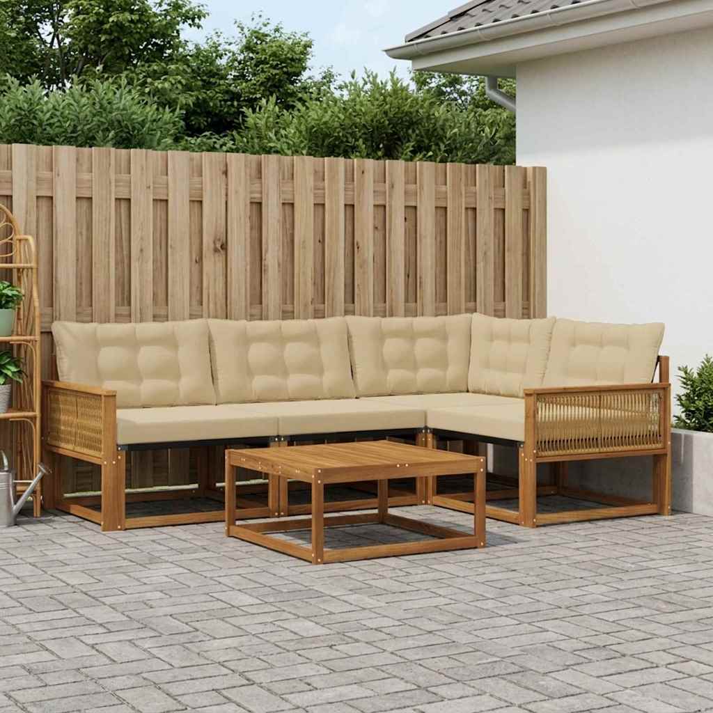 Ensemble de canapés d'extérieur 5 pcs Naturel et Beige - XIOS
