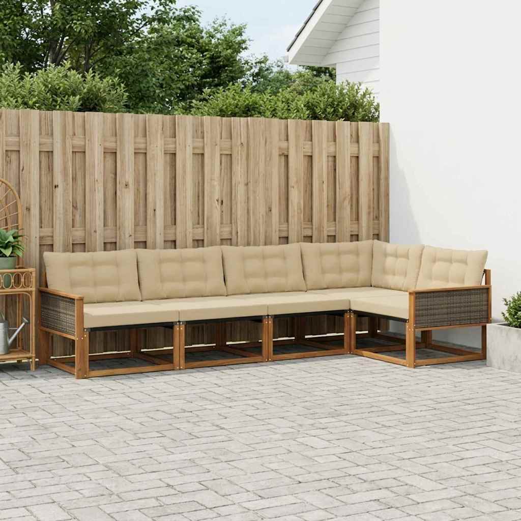 Ensemble de canapés d'extérieur 5 pcs Naturel et Beige - XIOS