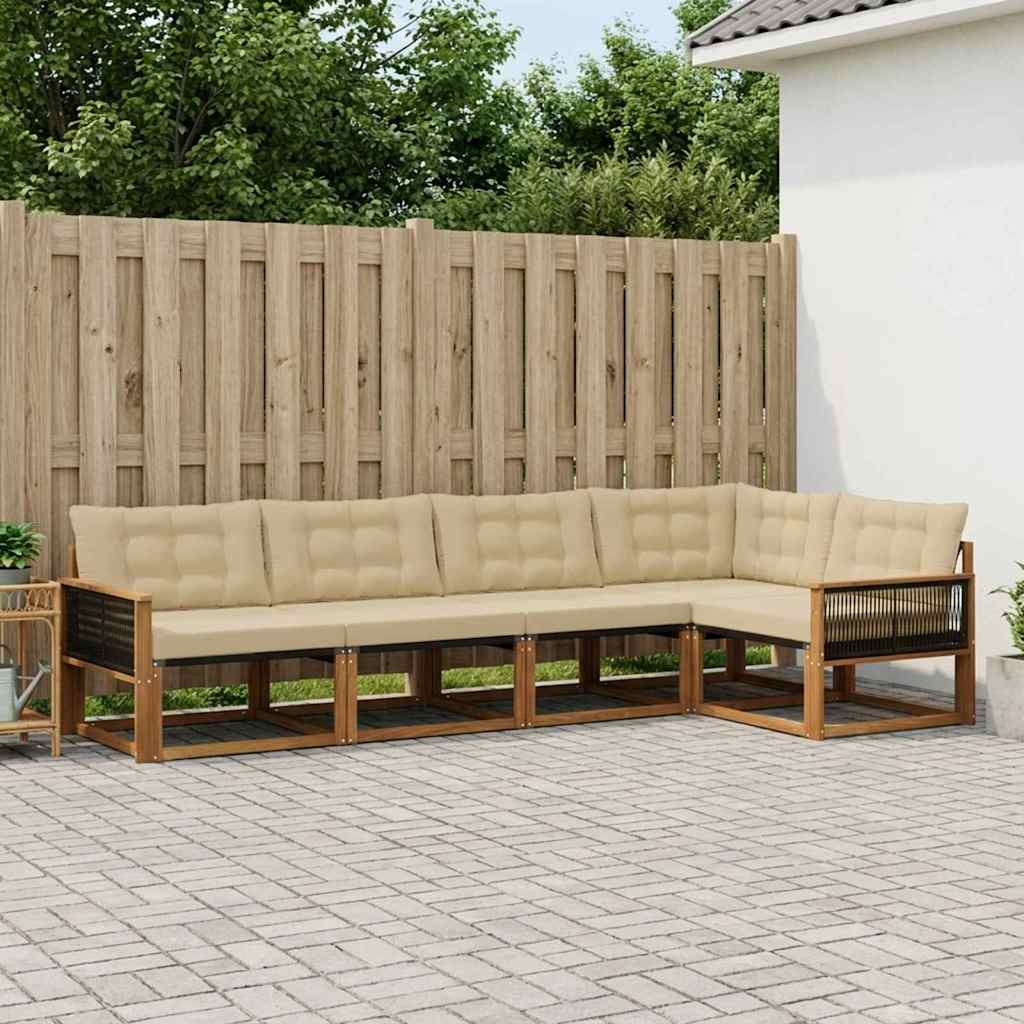 Ensemble de canapés d'extérieur 5 pcs Naturel et Beige - XIOS