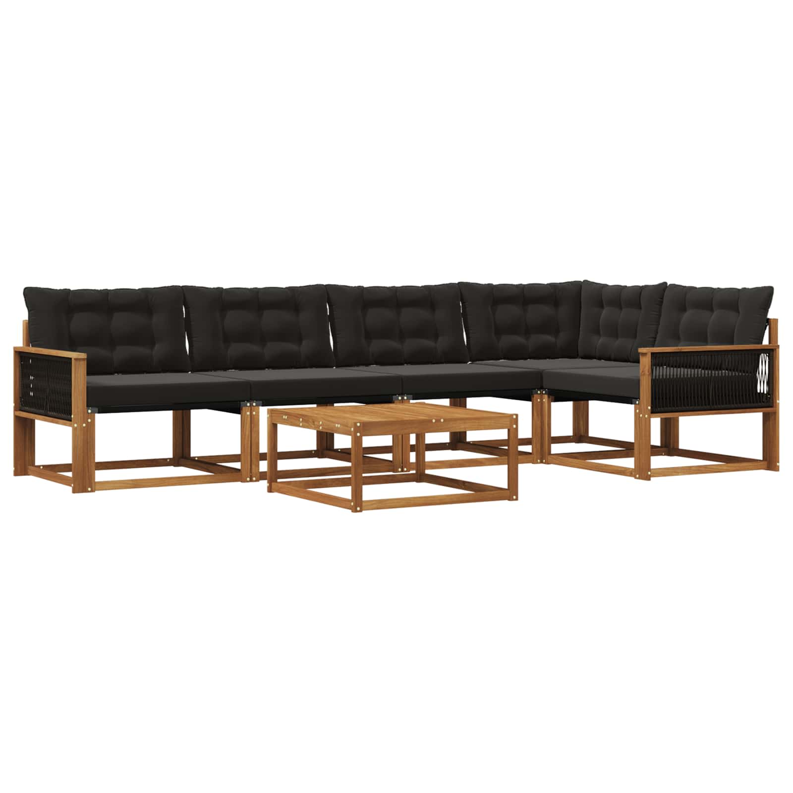 Ensemble de canapés d'extérieur 6 pcs Naturel et noir - XIOS