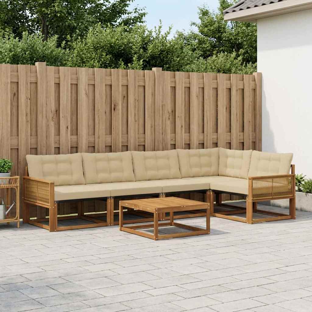 Ensemble de canapés d'extérieur 6 pcs Naturel et Beige - XIOS