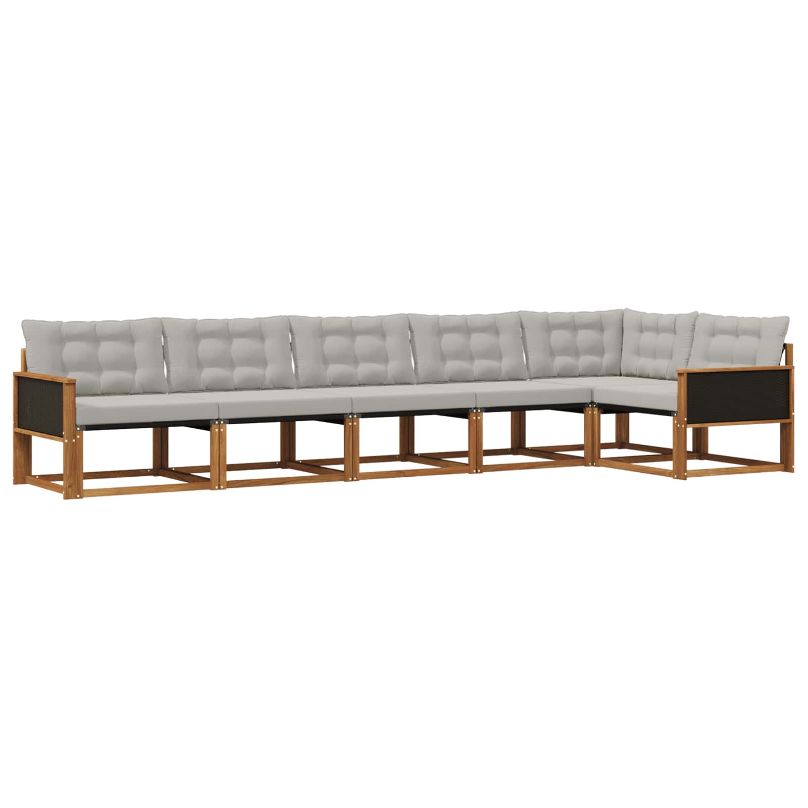 Ensemble de canapés d'extérieur 6 pcs Naturel et gris clair - XIOS