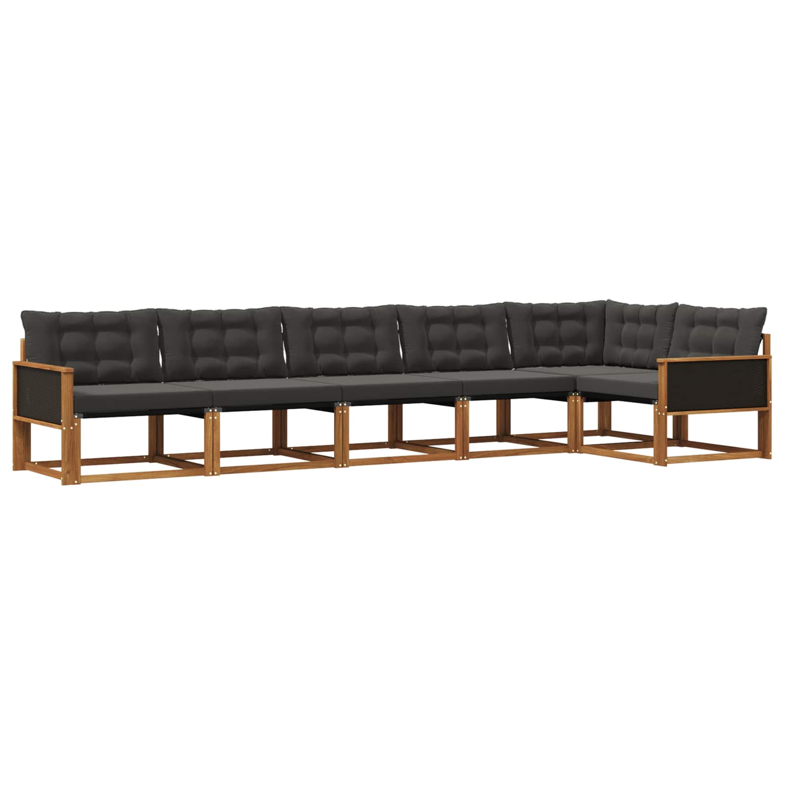 Ensemble de canapés d'extérieur 6 pcs Naturel et noir - XIOS