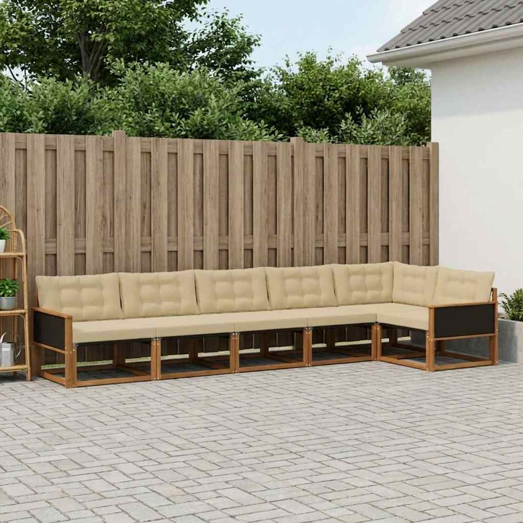 Ensemble de canapés d'extérieur 6 pcs Naturel et Beige - XIOS