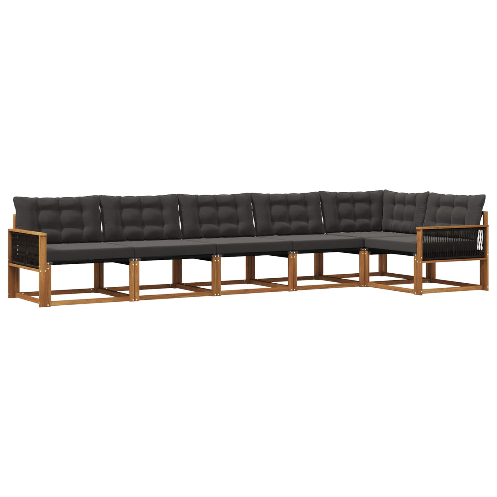 Ensemble de canapés d'extérieur 6 pcs Naturel et noir - XIOS