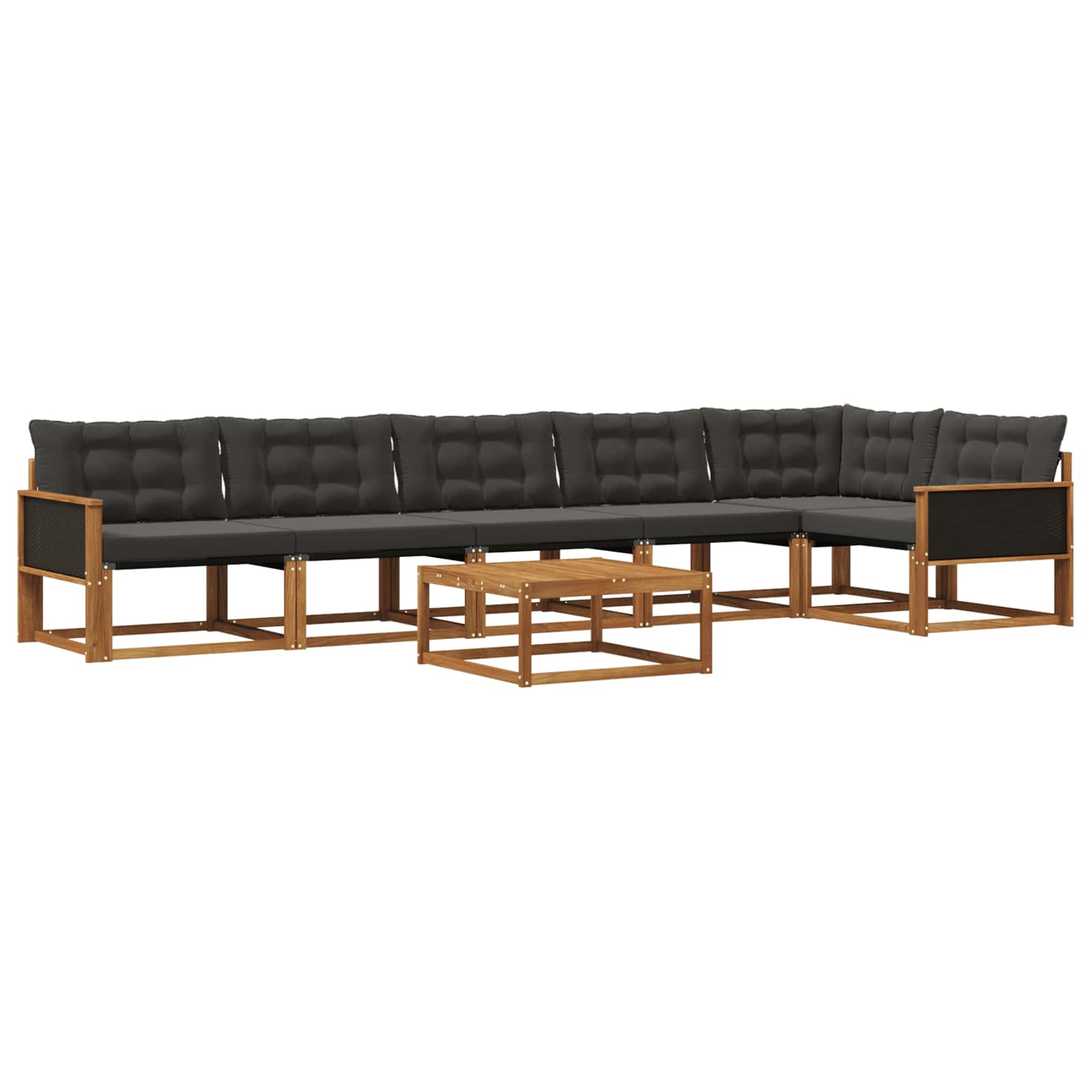 Ensemble de canapés d'extérieur 7 pcs Naturel et noir - XIOS