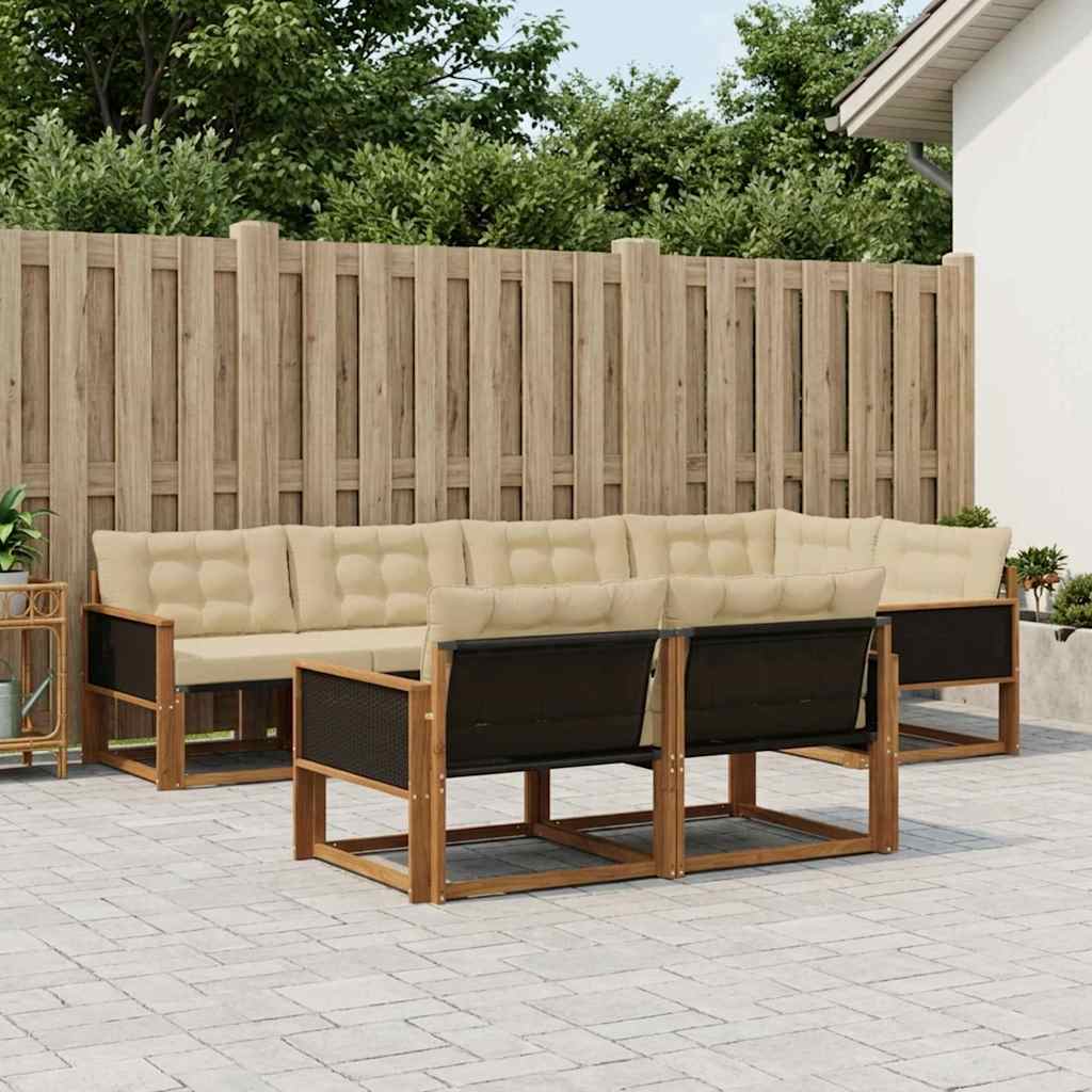Ensemble de canapés d'extérieur 7 pcs Naturel et Beige - XIOS