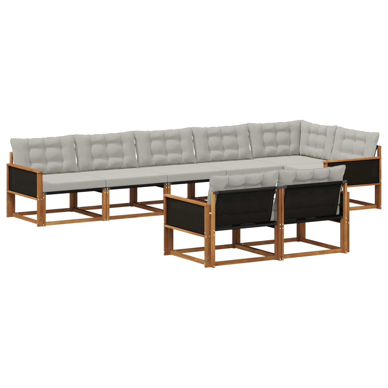 Ensemble de canapés d'extérieur 8 pcs Naturel et gris clair - XIOS