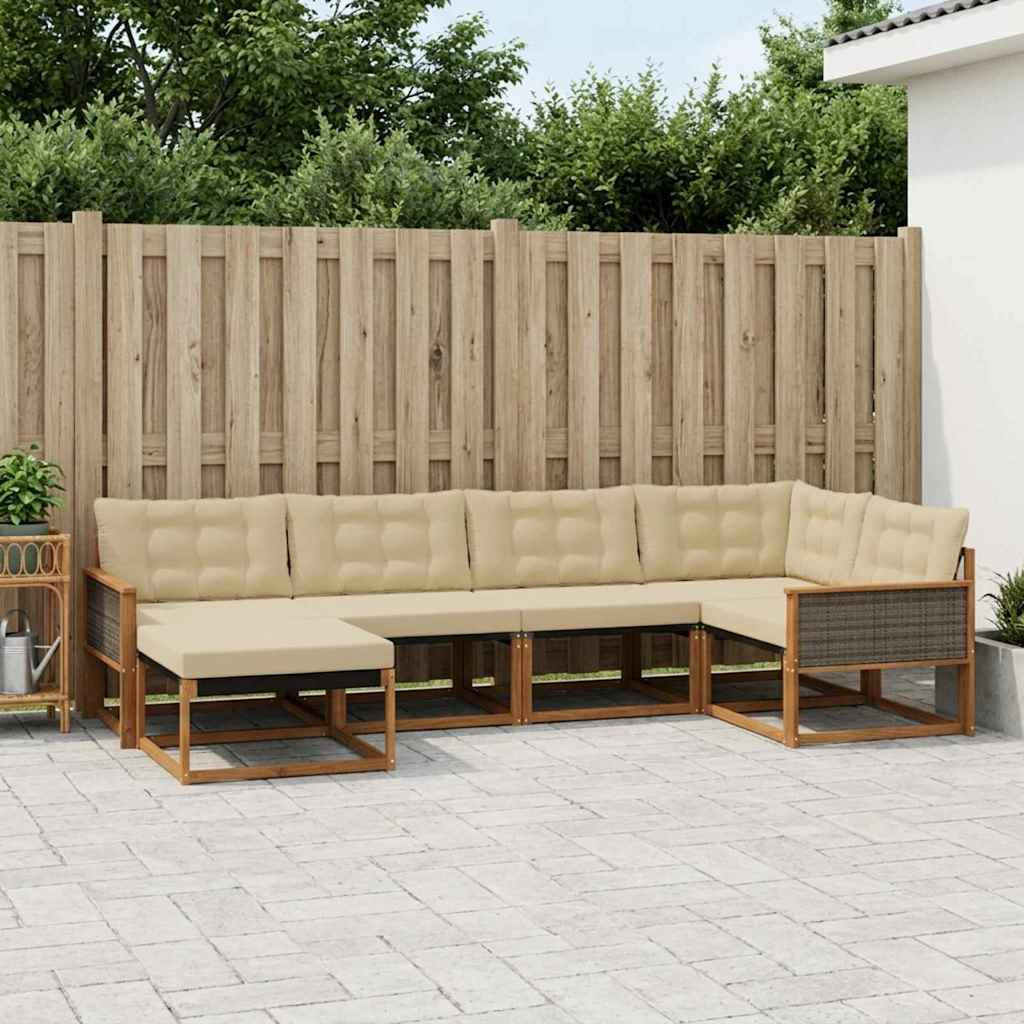 Ensemble de canapés d'extérieur 6 pcs Naturel et Beige - XIOS