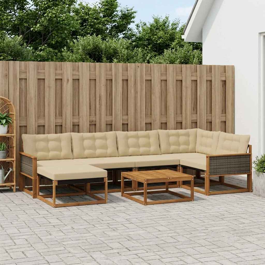 Ensemble de canapés d'extérieur 7 pcs Naturel et Beige - XIOS