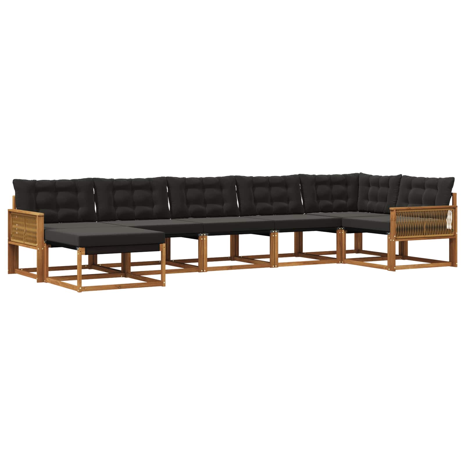 Ensemble de canapés d'extérieur 7 pcs Naturel et noir - XIOS