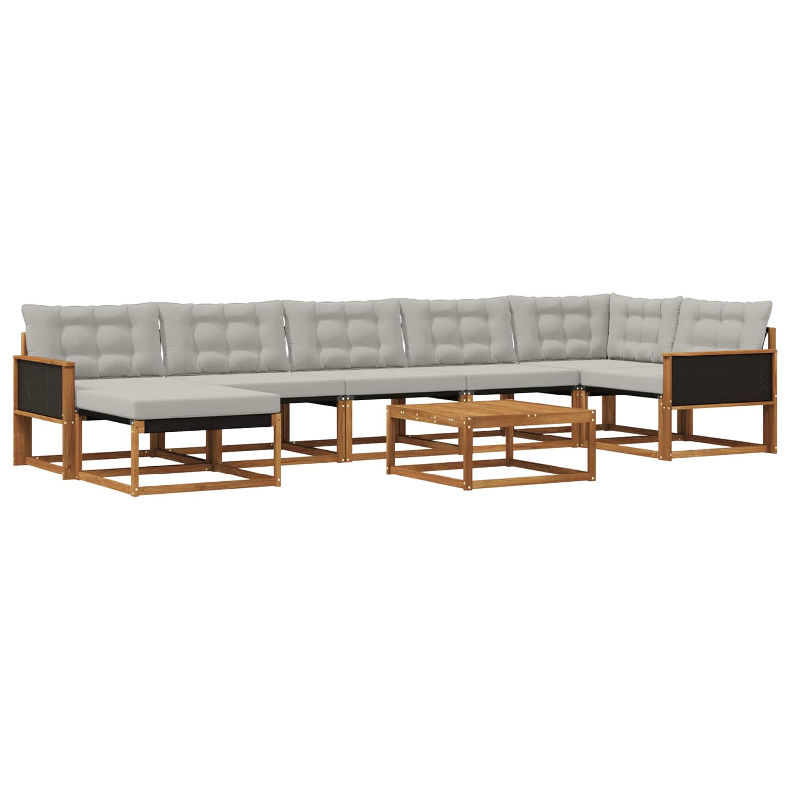 Ensemble de canapés d'extérieur 8 pcs Naturel et gris clair - XIOS
