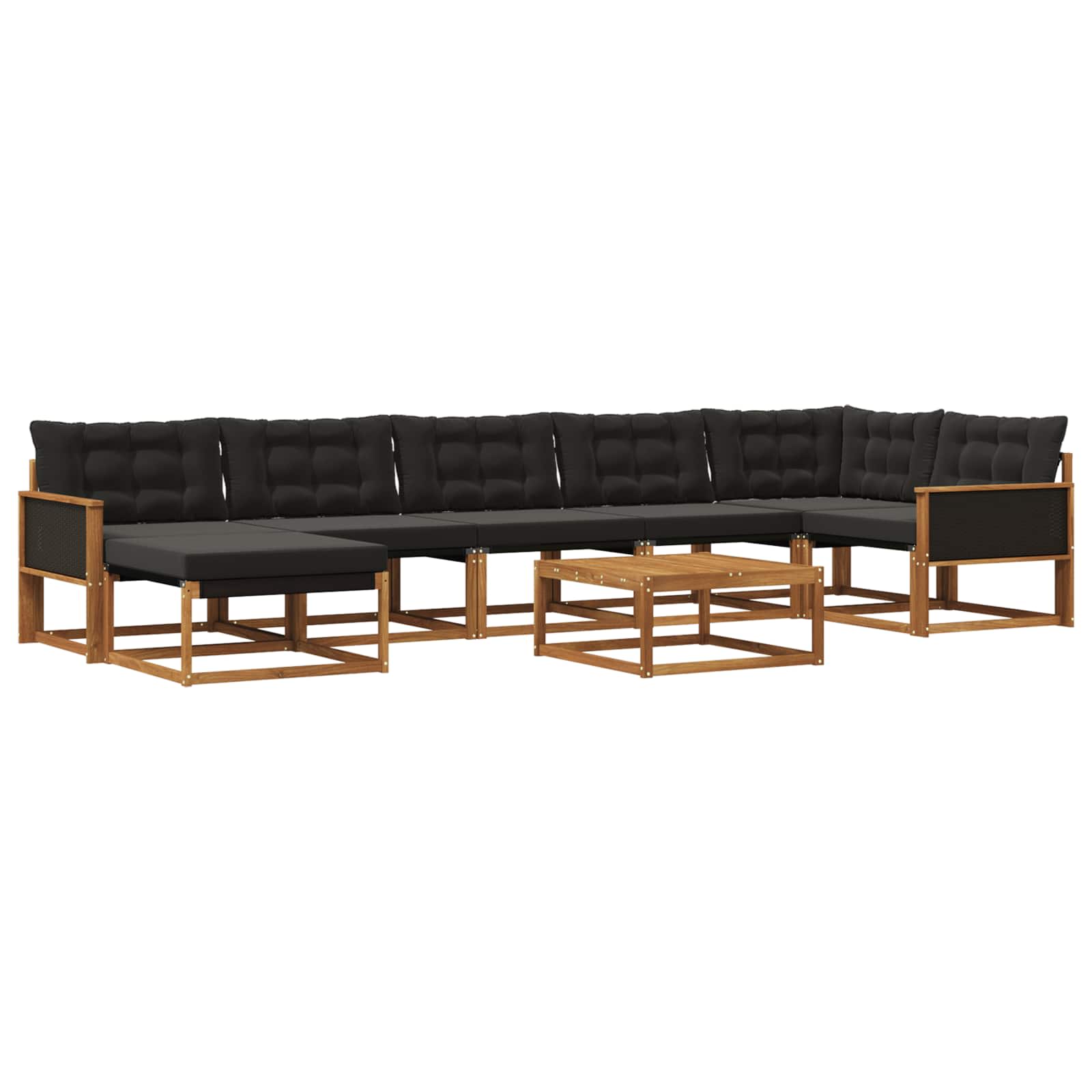 Ensemble de canapés d'extérieur 8 pcs Naturel et noir - XIOS