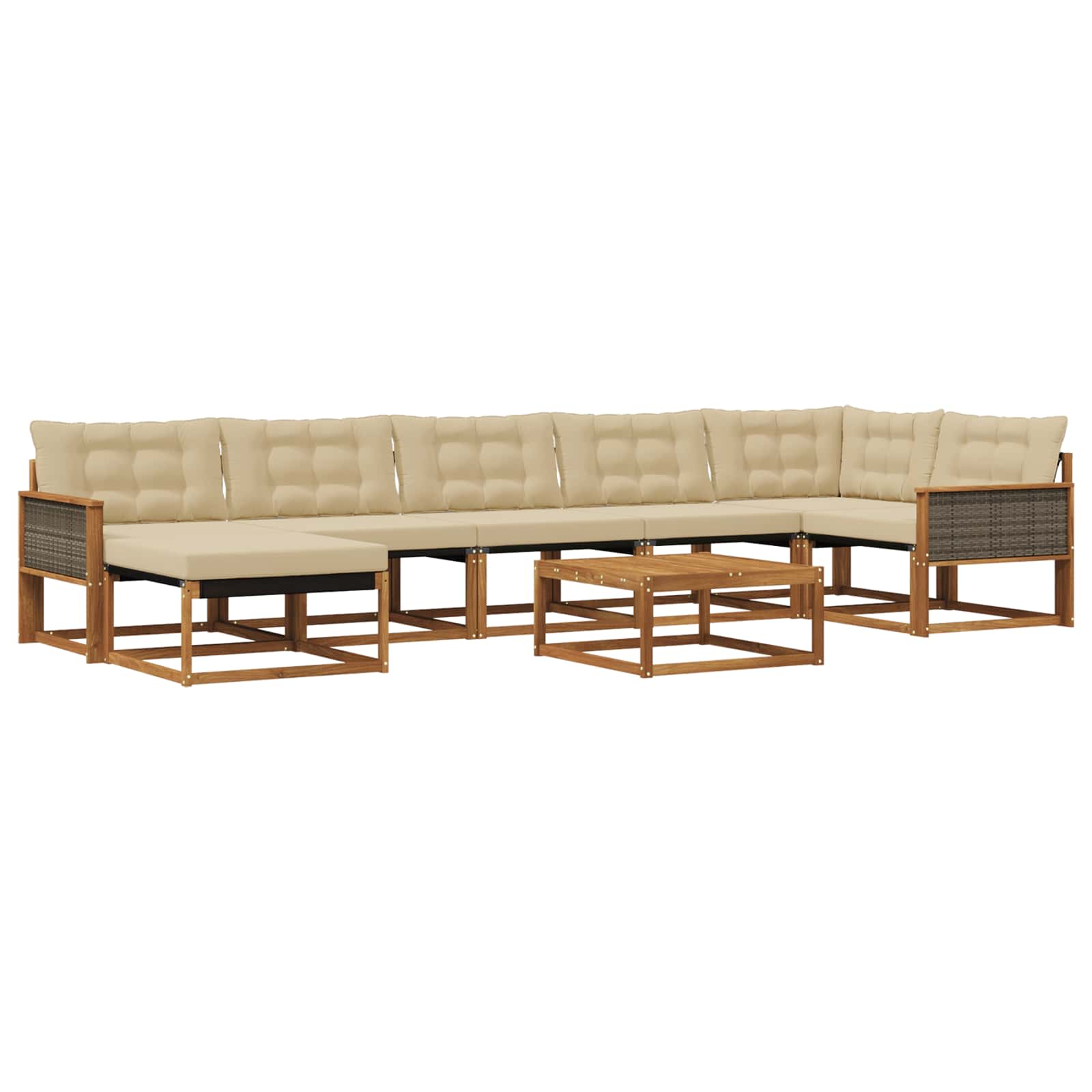 Ensemble de canapés d'extérieur 8 pcs Naturel et Beige - XIOS